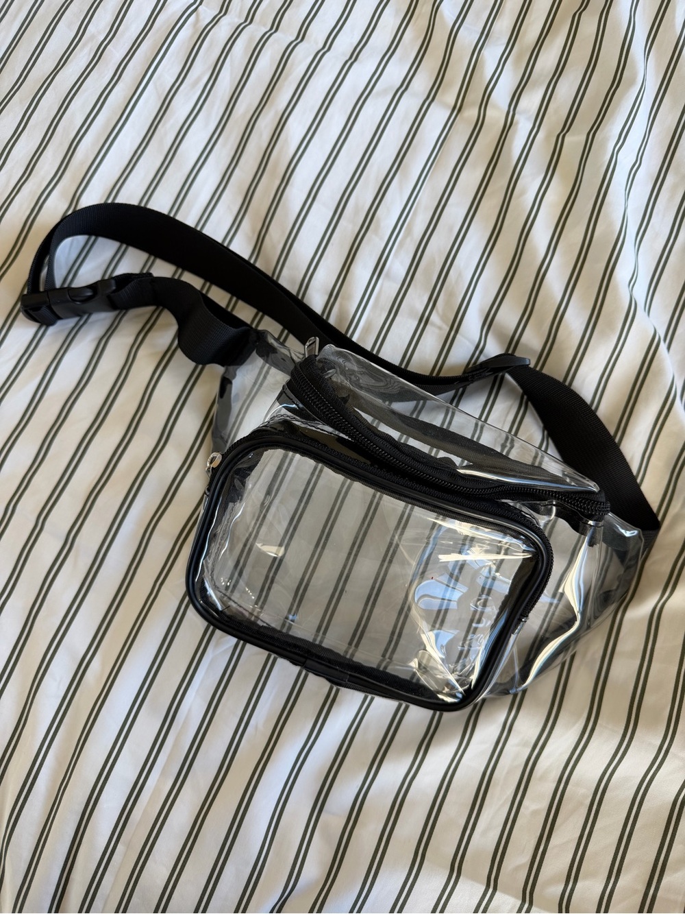Clear Black PVC Waist Bag / Fanny Pack - Unbranded